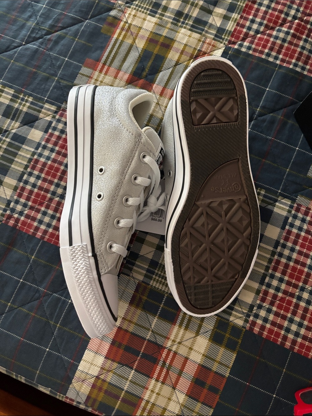 Converse All Star Low Top Sneakers - White and silver - Picture 3 of 10